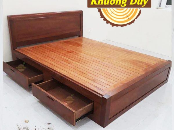 giường ngủ gỗ Xoan Đào 2 hộc kéo