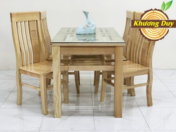 bộ bàn ăn 4 ghế gỗ sồi