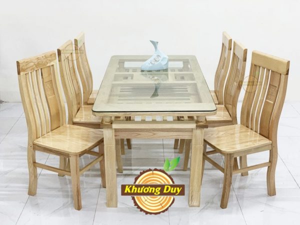 bàn ăn gỗ sồi 6 ghế