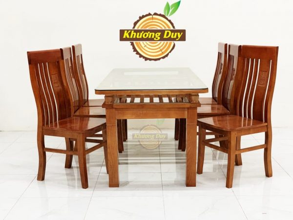 bộ bàn ăn gỗ sồi 6 ghế giá rẻ tphcm
