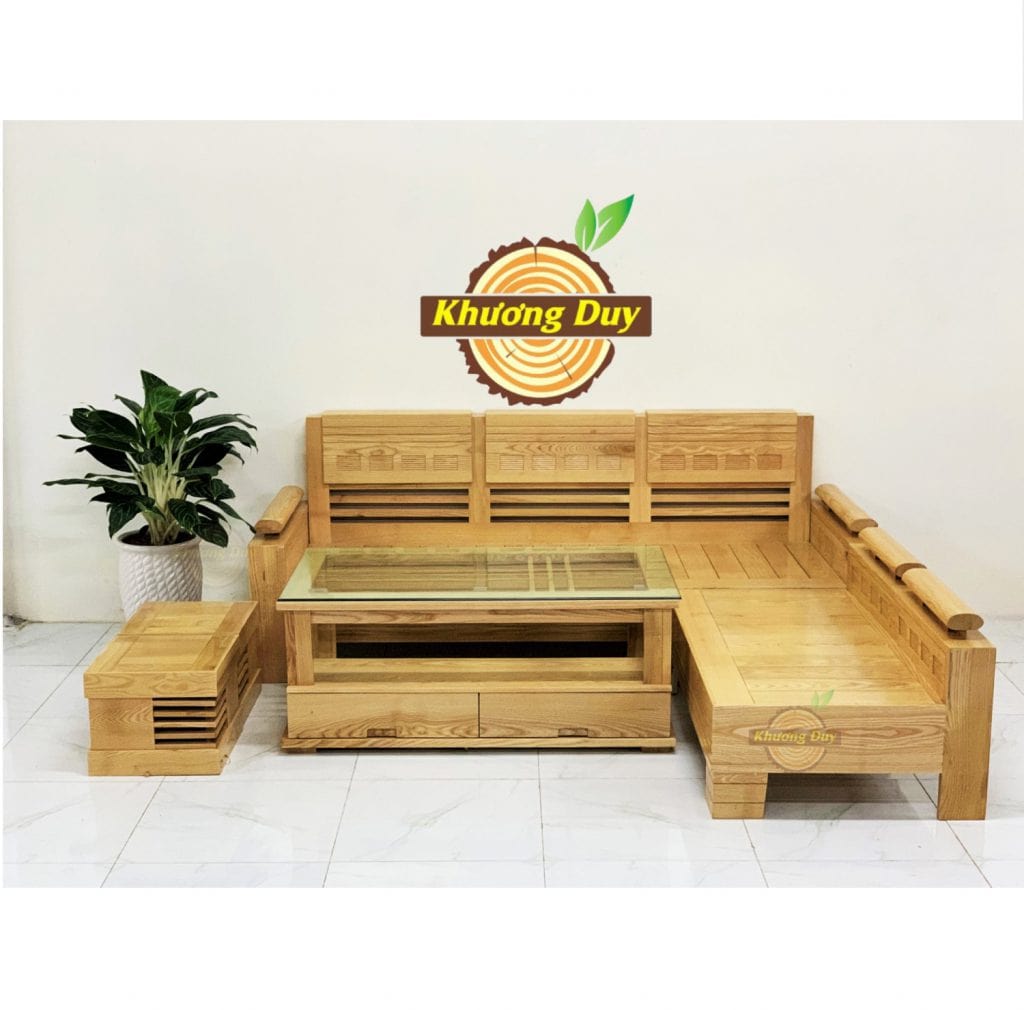 Sofa góc chữ L - sofa góc gỗ Sồi giá rẻ tại TPHCM 2022
