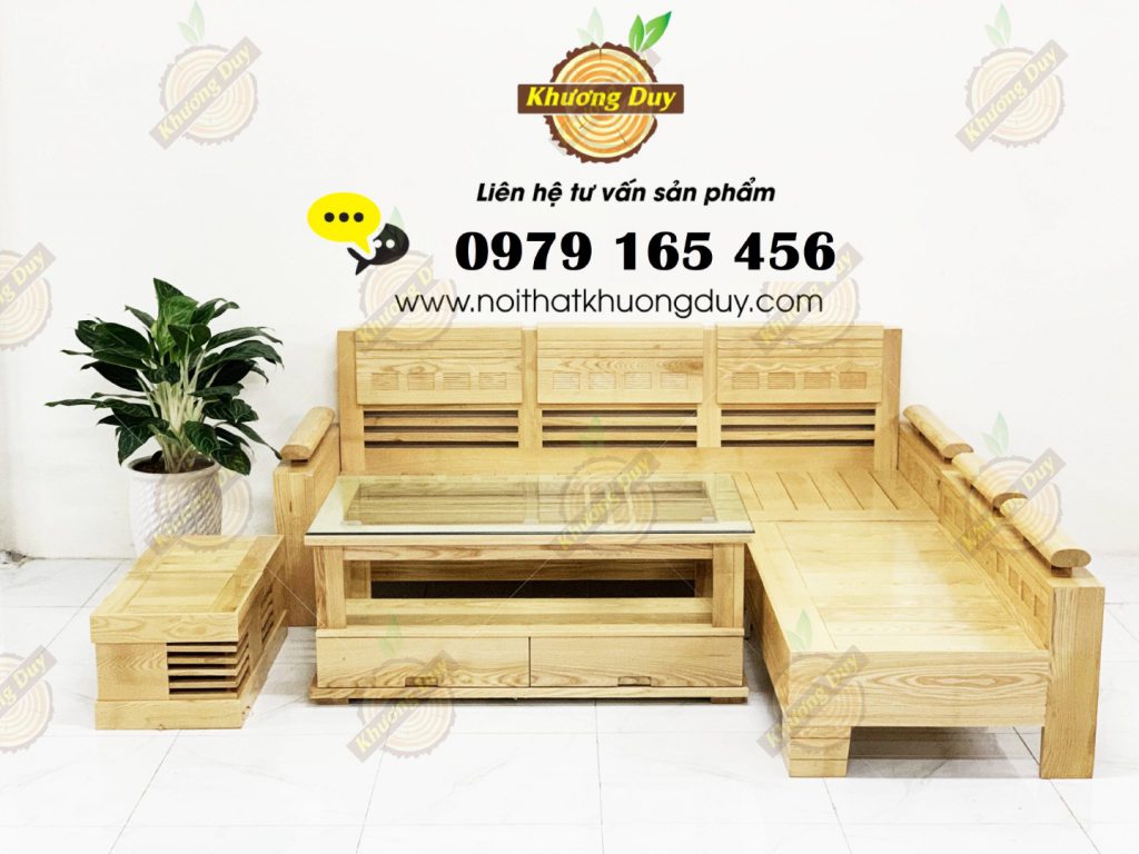 Sofa gỗ chữ L đẹp, giá rẻ