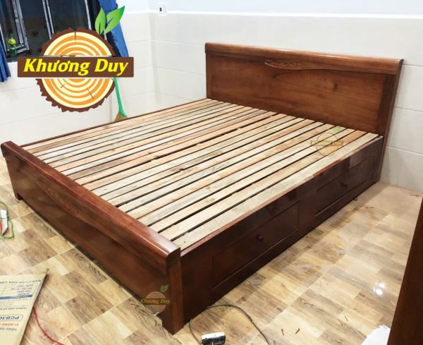 giường ngăn kéo gỗ tự nhiên