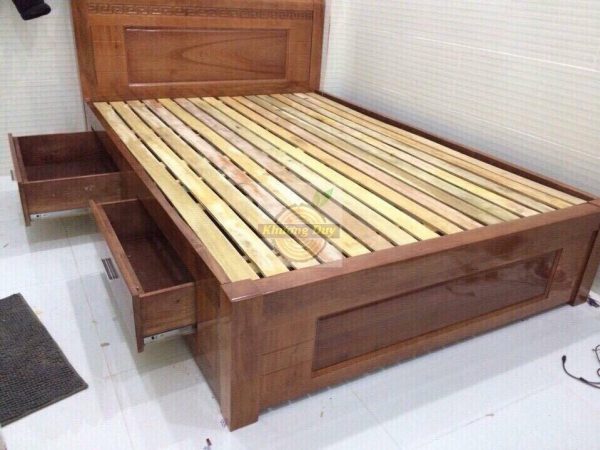 giường ngăn kéo gỗ xoan đào